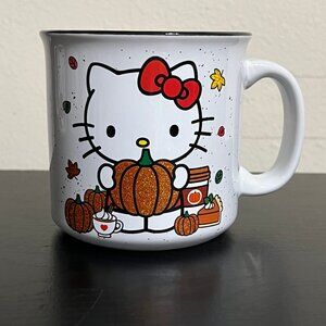 Sanrio Hello Kitty Fall Pumpkin Spice Glitter Rainbow Cup / Mug 20oz Autumn NEW
